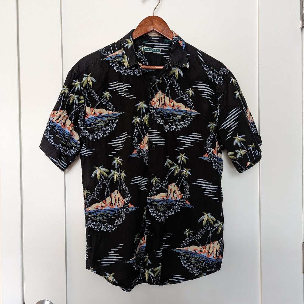 🌴 Modern Hawaiian style shirt, black